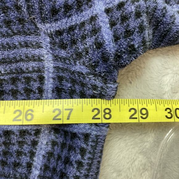 Tommy Bahama Plush Robe Mens L/XL Blue Plaid Fleece Belted Embroidered Logo Long - Picture 9 of 10